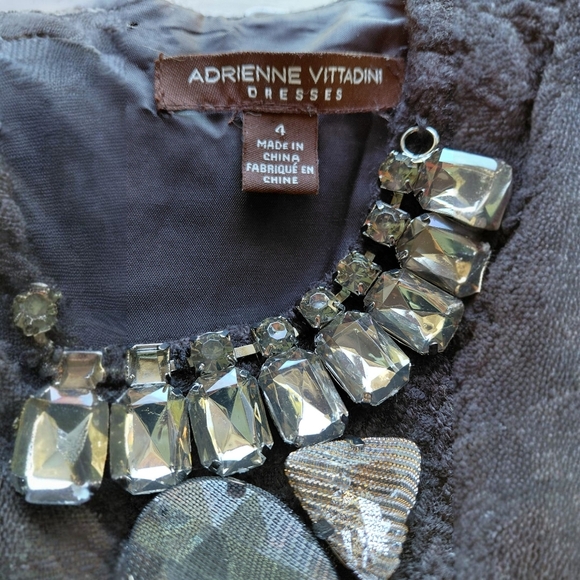 Adrienne Vittadini Black Dress with Embellished Neckline - Picture 5 of 8